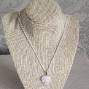 Rose Quartz Heart Shaped Necklace